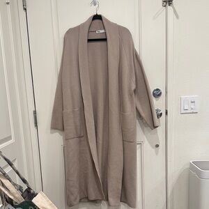 Zara Women XS Grey Wool Longline Cardigan